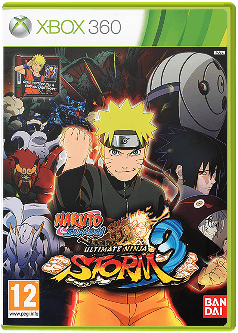 Naruto Shippuden Ultimate Ninja Storm 3 box art for Xbox 360